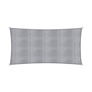 Lumaland voile dombrage cordes de fixation incluses 100% HDPE avec le filtre UV de protection 2x4 gris