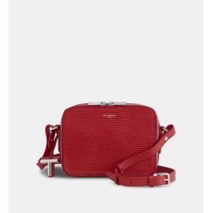 Image de Le Tanneur Sac besace Gisele cuir texturé Rouge