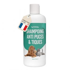 Shampoing Anti Puces Chien Chat Chevaux - 500ml - &Eacute;limine Puces & Tiques - &Agrave; Base De G&eacute;raniol, Arbre &Agrave; Th&eacute; & Aloe Vera