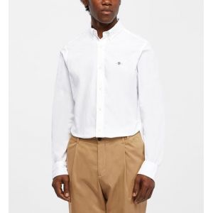 Gant (marque) Chemise slim popeline coton Blanc - Couleur Blanc - Taille M