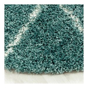 Allotapis Tapis shaggy design rond géométrique Chantecler Bleu ø 80 - Bleu