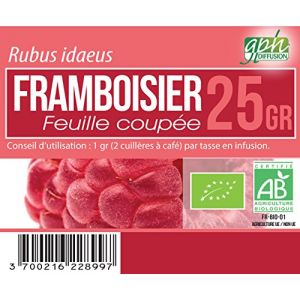 Gph diffusion GPH Tisane BIO Framboisier Feuille Coupée 25g Issue de l'agriculture Biologique Certifié Ecocert.