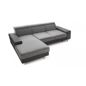 Image de Bobochic Canapé 4 places d'angle gauche convertible Espace gris foncé/gris clair - 257x182/107x80 cm