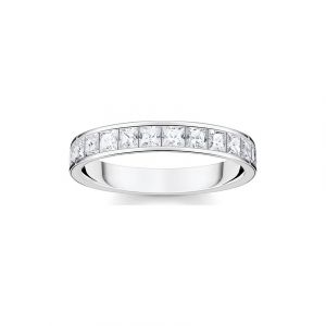 Thomas Sabo Bague blanche pavé argent Argent sterling 925 Gris