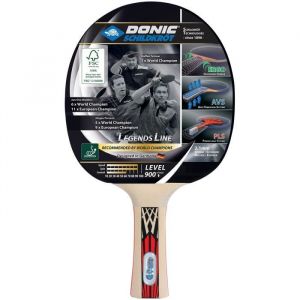 Schildkröt Funsports Donic Raquette de Tennis de Table Legends 900 FSC, Poignée AVS, PLS & Ergo, Éponge 2,1 mm, Bois FSC, Revêtement Spinmax - ITTF, 754426