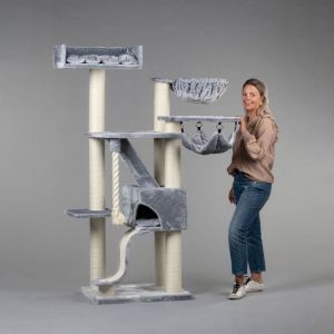 Arbre À Chat - Rhrquality Kilimandjaro De Luxe Gris Crown Gros Chats