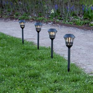 Lace Lot de 4 lampes solaires de jardin avec capteur crépusculaire - Star Trading