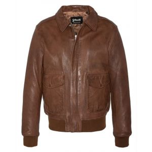 Schott NYC LCFLIGHTWX Blouson, Cognac, XL Homme