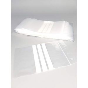 Sachet fermeture Zip - 3 Bandes Blanches - Lot de 1000 (10 x100) - haute qualit&eacute; (80mm x 120mm)
