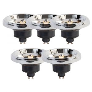 Lot de 5 ampoules LED GU10 à intensité variable 3 niveaux Dim-to-Warm AR111 11W 620lm 2000-3000K