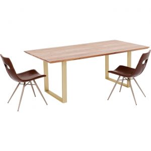 Image de Kare Design Table Symphony acacia laiton 200x100cm