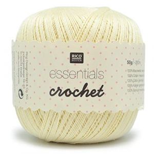 Rico Design Essentials Crochet, 100% Coton, Vanille