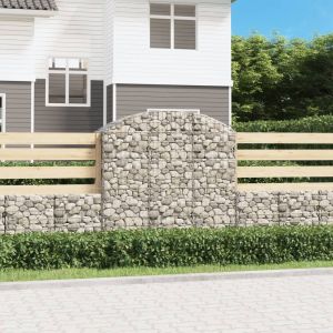 VidaXL Panier de gabions arqué 150x50x140/160 cm Fer galvanisé
