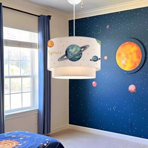 Lux.pro - Suspension Lurgan pour enfant motif de planètes blanc