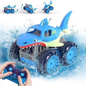 Voiture t&eacute;l&eacute;command&eacute;e en forme de requin avec USB-C Cadeau pour enfants