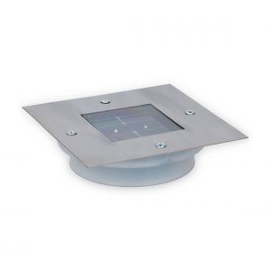 Grundig Spot solaire pour le sol LED carr&eacute; en acier inoxydable 13x13 cm argent