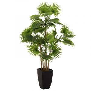 Prix Plante Artificielle Palmier en Pot 105cm Vert & Noir