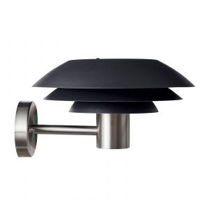 Lumiere Applique en métal inoxydable 201 noir et acier, h 20 cm d 31 cm