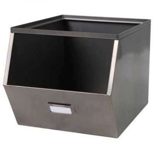 Urban living Casier de rangement avec étiquette - Dimensions : Longueur 32 cm x Largeur 23 cm x Hauteur 21 cm. - Gris