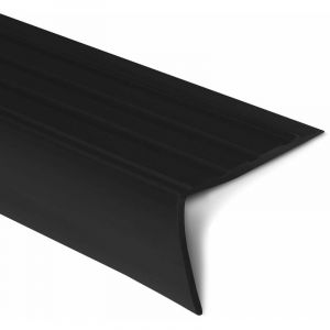 Seuil d'escalier Toronto PVC Montage avec ou sans perçage 40 x 25 mm Noir Longueur: 100 cm