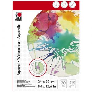Marabu Bloc aquarelle, 240 x 320 mm, 210g/m2, 20 feuilles,