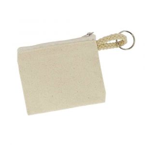 O Color Porte monnaie avec anneau - coton blanc à décorer - 10,5 x 8 cm - lot de 6