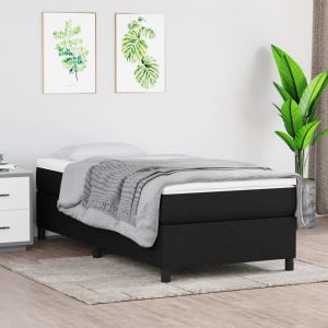 VidaXL Sommier à ressorts de lit Noir 90x190 cm Tissu