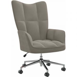 VidaXL Chaise de relaxation Gris clair Velours