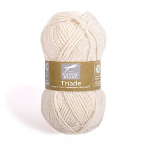 Pelote De Laine Et Coton À Tricoter Triade - Cheval Blanc 016 Blanc
