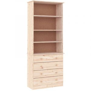 VidaXL Biblioth&egrave;que avec tiroirs alta 77x35x186,5cm bois massif de pin