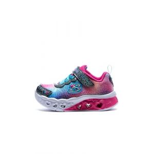 Skechers Fille Lumières en Forme de Cœur Flutter Simply Love Basket, Maille Synthétique Bleu Marine, 27.5 EU