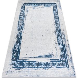 Rugsx - Tapis lavable andre 1213 Grec vintage antidérapant - blanc / bleu blue 80x150 cm