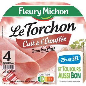 Fleury Michon Jambon sans couenne r&eacute;duit en sel