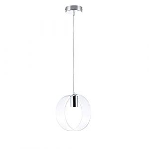 Paco Home - Plafonnier Suspension Lampe Salon Verre Design Rétro E27 Sans ampoules, Le chrome transparent