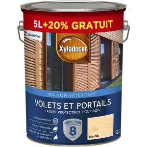 Lasure protectrice - Incolore - Satin - Bois ext&eacute;rieurs - 6L