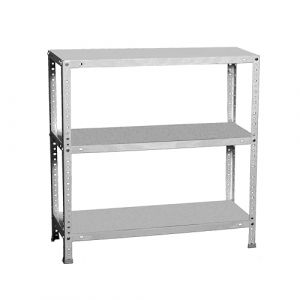 Simon Rack Étagère de Rangement et 3 Niveaux, 100 kg Capacité de Charge et Point de Flexion, 900x900x300 mm, Métal, Étagère Garage, Gris - Comfort