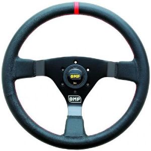 OMP VOLANT WRC CUIR Noir Temoin Rouge