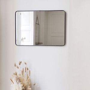 Miroir rectangulaire en métal noir