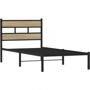 VidaXL Cadre de lit en métal sans matelas chêne sonoma 80x200 cm