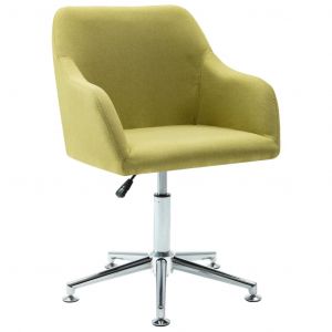 Image de VidaXL Chaise pivotante de salle à manger Vert Tissu