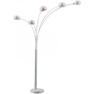 Globo Lampadaire LED 15 watts chrome socle marbre éclairage salle de séjour