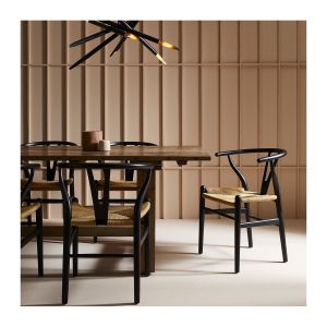 Signature Lot de 2 chaises Oslo hêtre noir et cannage