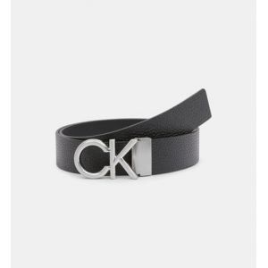 Calvin Klein Ceinture cuir réversible boucle monogramme Noir - Couleur Noir - Taille M