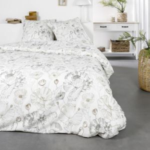 Today Parure de lit 2 personnes Coton 57 Fils Luna