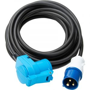 ProTec Prolongateur Schuko cee P17 10m IP44 - Noir/Bleu