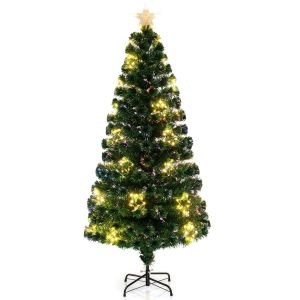 Coast Artificial Christmas Tree 180 cm Green - Fibreglass Lighting - 36 Warm White Lights - Top Star - Metal Stand