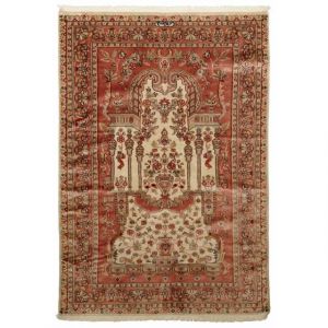 Image de Tapis Nou Main Prestige Jihangir Soie 68 tapis d'Orient beige 120 x 175 cm