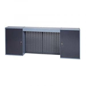 Armoire à outils 1 pièce(s) armoire à outils h600xl1600xp200mm argent martelé anthracite 4 panneaux arrière - nordwest