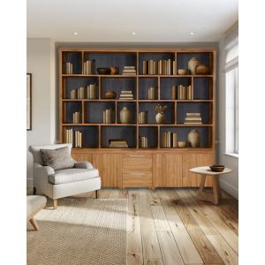 Image de Uniqka-design - Atlas - Grand Bibliothèque en bois massif de teck