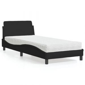 VidaXL Bed met matras stof zwart 90x190 cm3208306